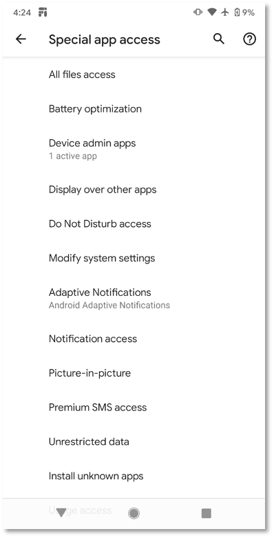 Android Application Grant Permissions including Special App Accesses by Mitigating Damage