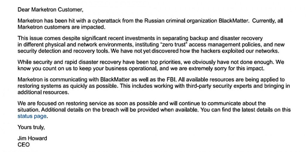 Blackmatter-Ransomware-hit-Marketron-Marketing-Services-image1