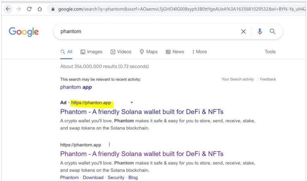Crypto-Researchers-lose-$500,000-to-Google-Ads-inserting-fake-Wallets-image1
